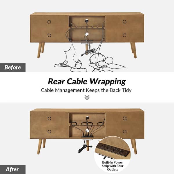 JAYDEN CREATION Xavi Seadrift Mid-century Modern TV Stand