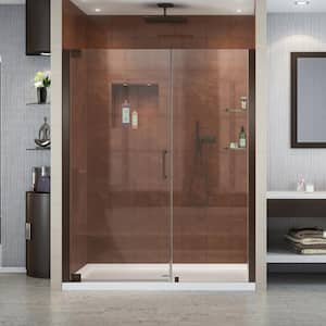 Elegance 52-3/4 in. to 54-3/4 in. x 72 in. Semi-Frameless Pivot Shower Door in Oil Rubbed Bronze