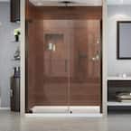 Elegance 58 in. to 60 in. x 72 in. Semi-Frameless Pivot Shower Door in Oil Rubbed Bronze
