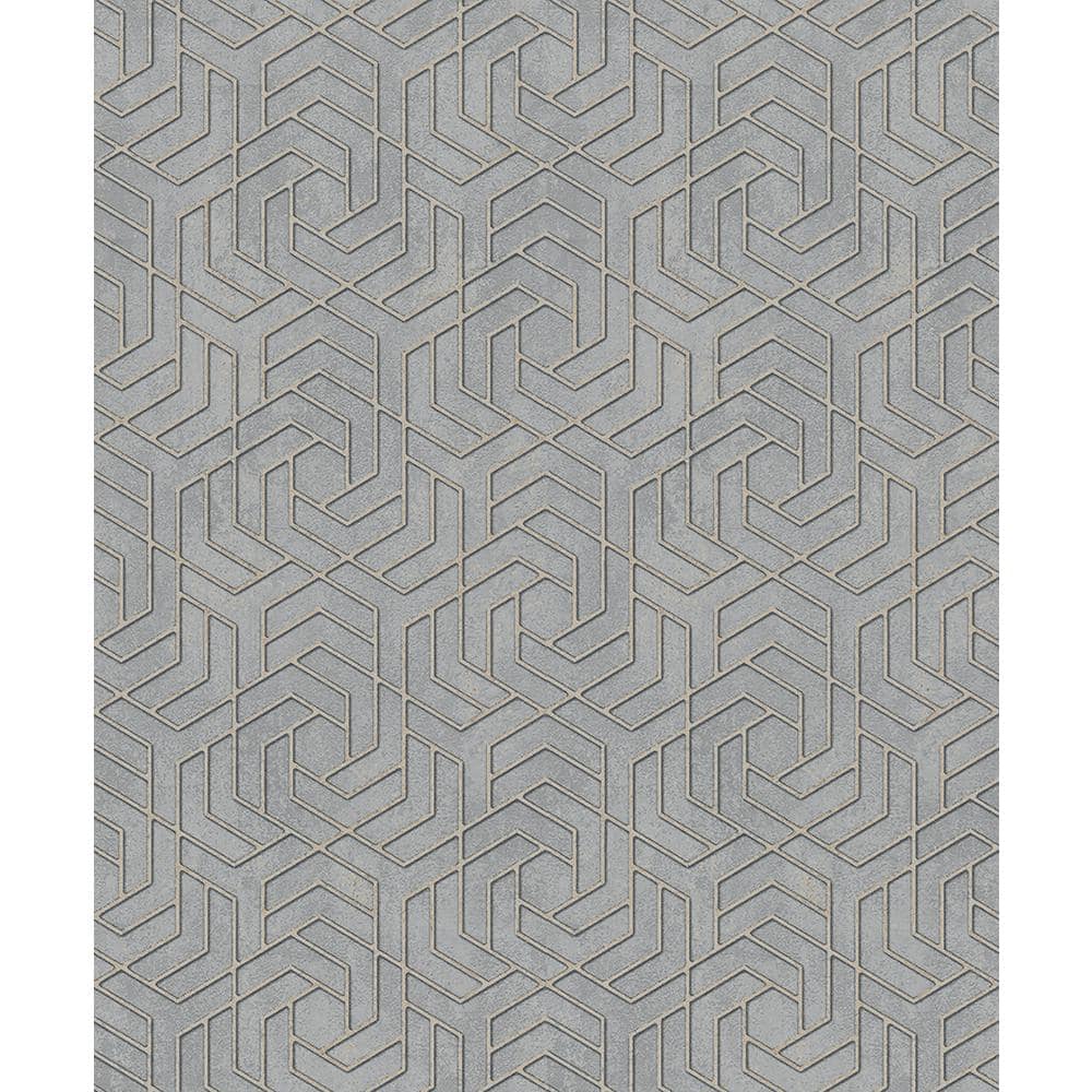 Tama Grey Geometric Wallpaper Sample