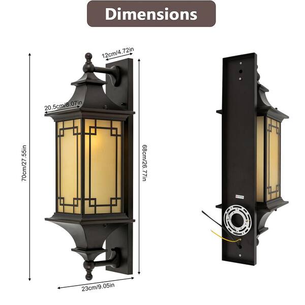 OUKANING 27.55 in. Black Indoor/Outdoor Waterproof Wall