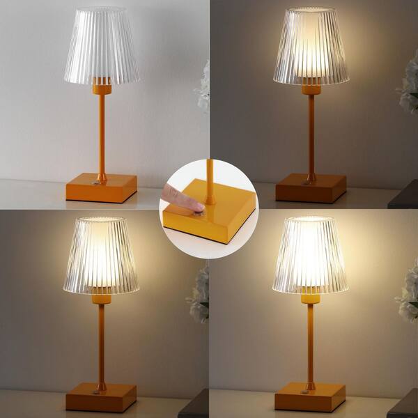 Cordless Ribbed Glass Table Lamps