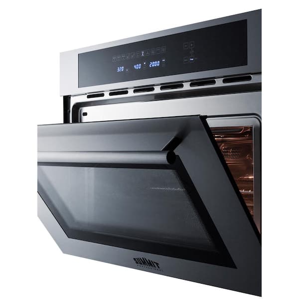 Summit Appliance 24 in. Single Electric Wall Oven with Speed Cook and Convection in Stainless Steel, Silver