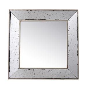 18.1 in. W x 18.1 in. H Wall Mounted Vintage Style Glass Frame Accent Mirror