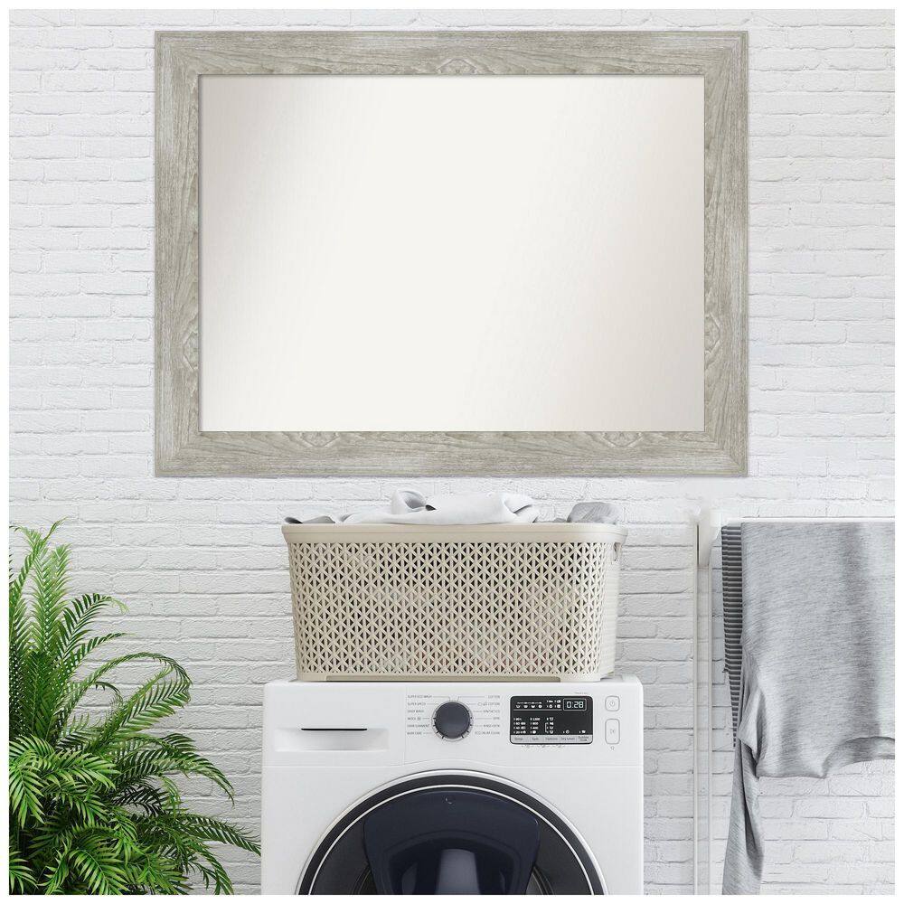 44" x 33" Dove Gray Wash Rectangular Wall Mirror