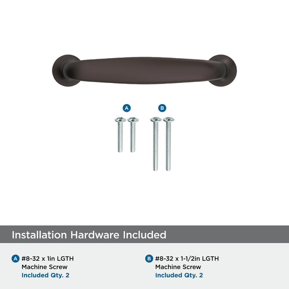 Oil-Rubbed Bronze 3-Inch Modern Cabinet Pull with Mounting Hardware