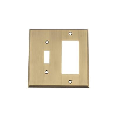 Brass 2-Gang 1-Toggle/1-Decorator/Rocker Wall Plate (1-Pack)