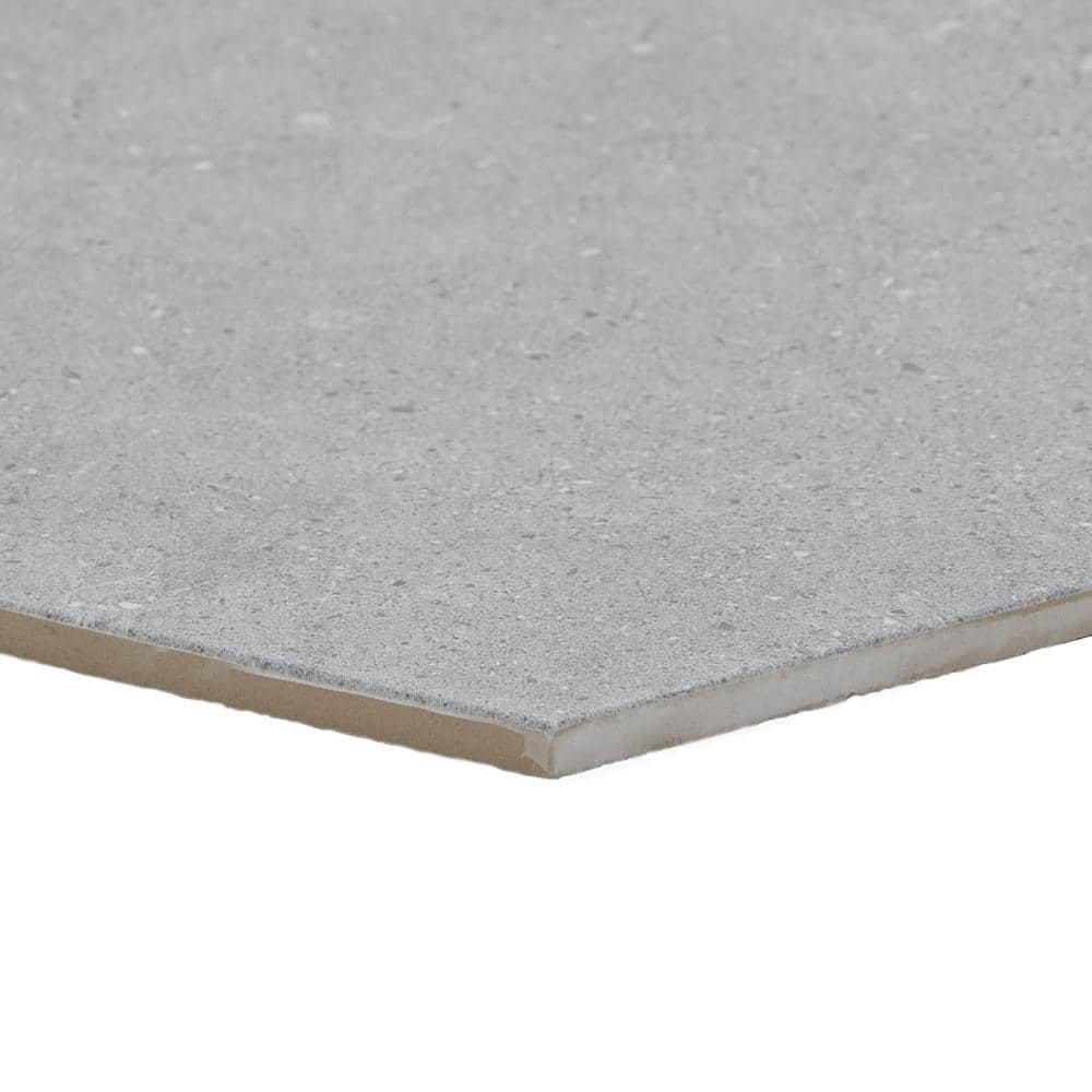 Bower Hex 14.5" Matte Gray Porcelain Hexagonal Tile