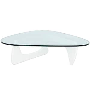 Imperial 51.2 in. White Triangle Glass Coffee Table