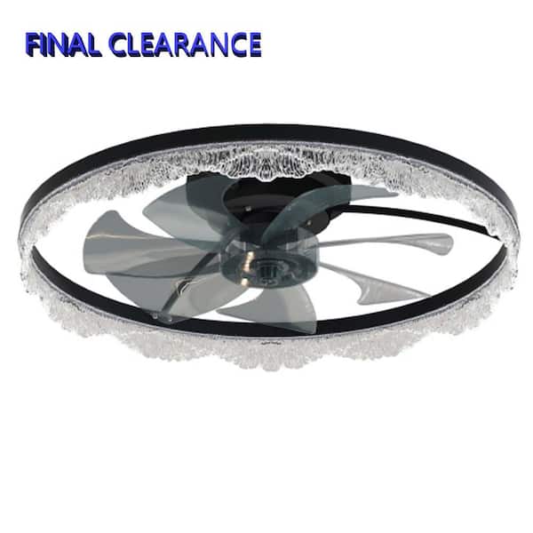 16 in. W Decorative LED Ceiling Fan Light with Remote Control, APP for Bedrooms, Living Rooms, and Offices (D)