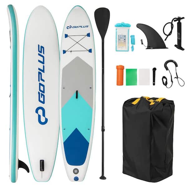 11 ft. Inflatable Stand Up Paddle Board whth Accessories Paddle Hand Pump Repair Kit, Gray
