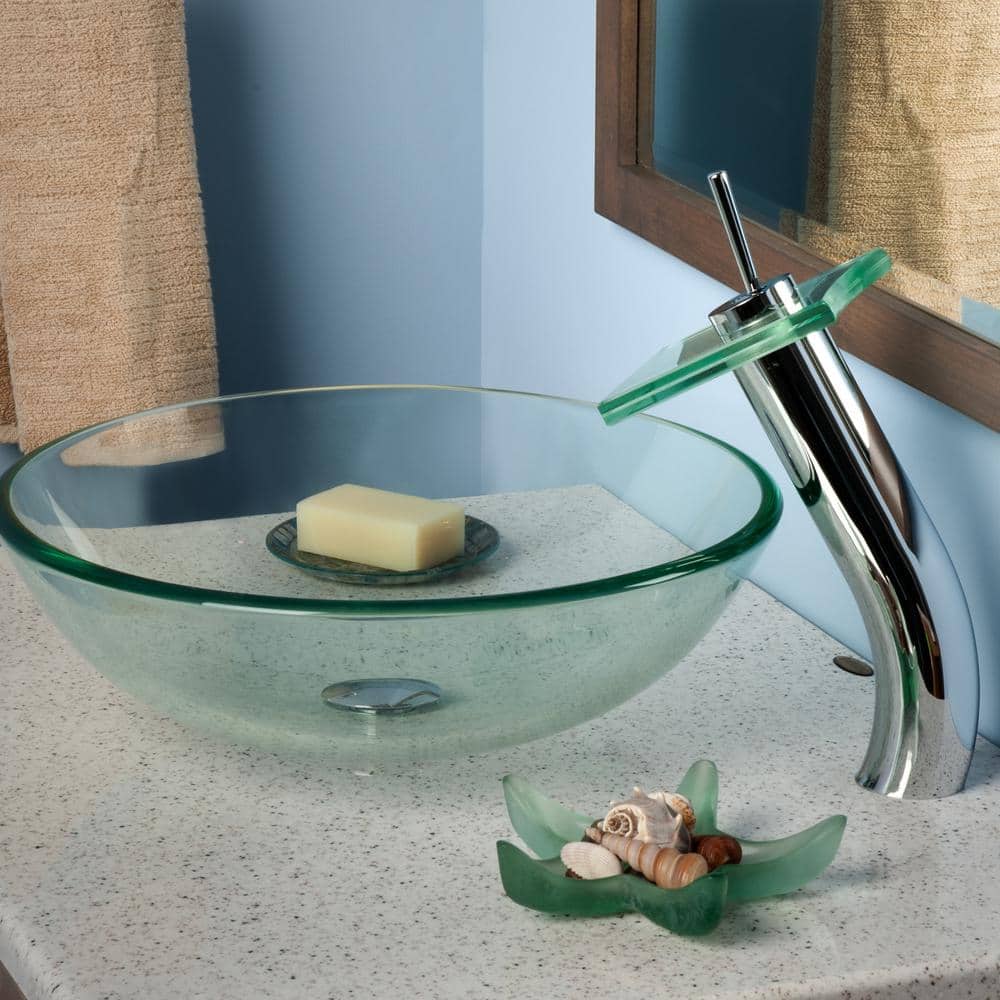 Novatto Squared Minimalist Chrome Waterfall Vessel Faucet