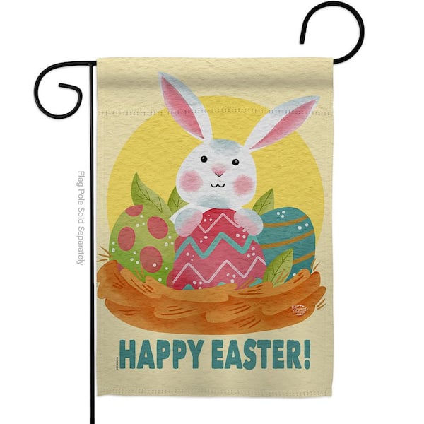 13 in. x 18.5 in. Easter Bunny Fun Garden Flag Double-Sided Spring Decorative Vertical Flags