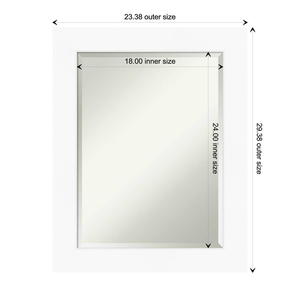 Cabinet White Sleek Rectangular Bathroom Wall Mirror - 23.5 x 29.5 in