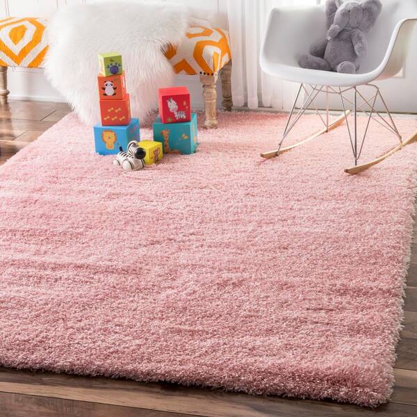 nuLOOM Gynel Cloudy Shag Baby Pink 5' 3 Square Rug