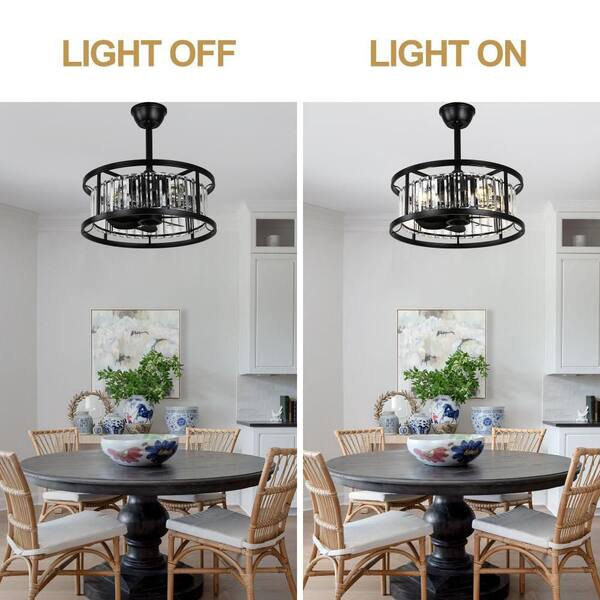 Oaks Aura Idahii 20 in. Black Fandelier Luxury Ceiling Fan with