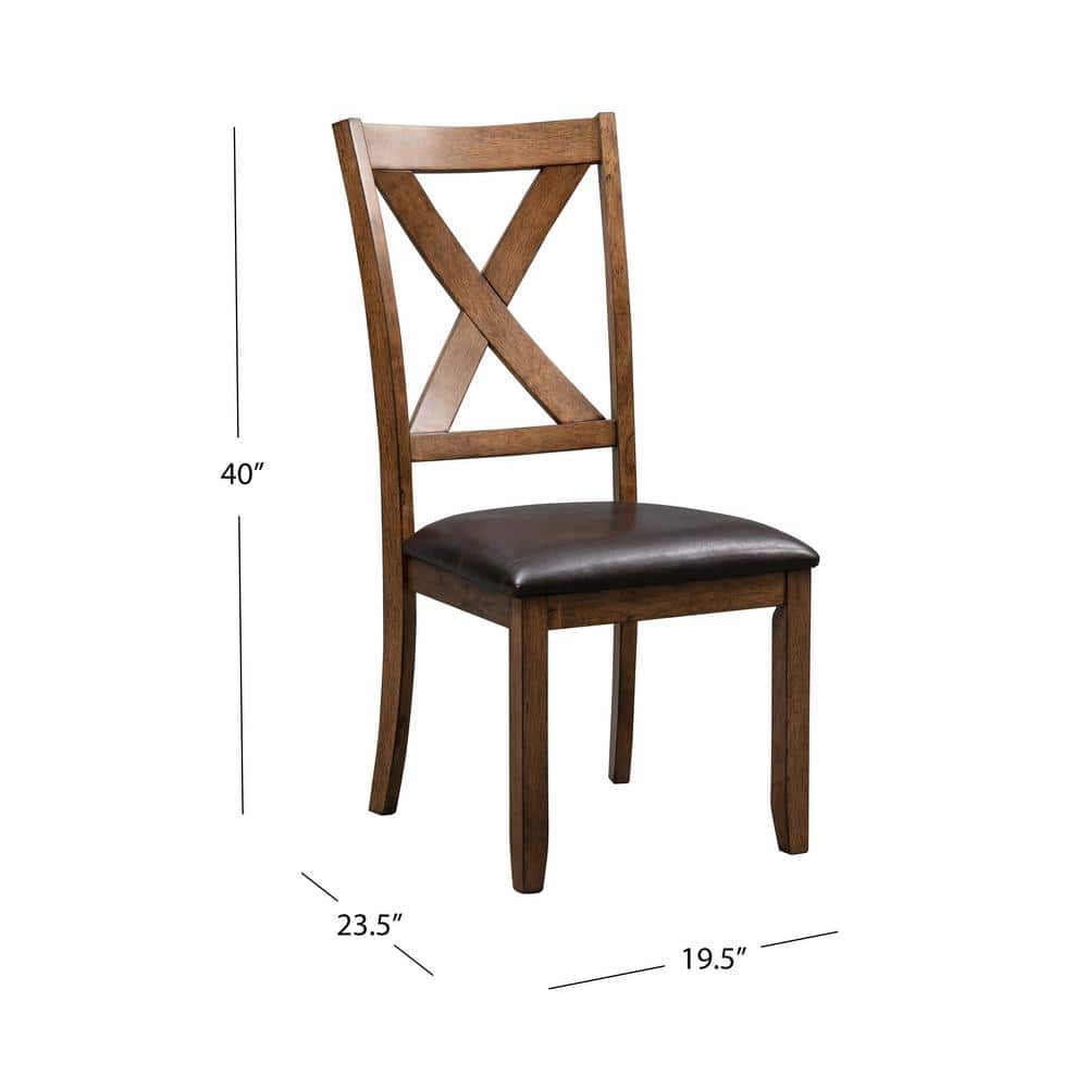 DEVON & CLAIRE Paolo Wood Dining Chair (Set of 4) and Bench, Light Brown  WF-750-BRN-SET5 - The Home Depot