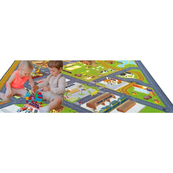 Reversible Kids Mat, Roads & Street Map, Farm Yard Mat, Kids Nursery  Playmat