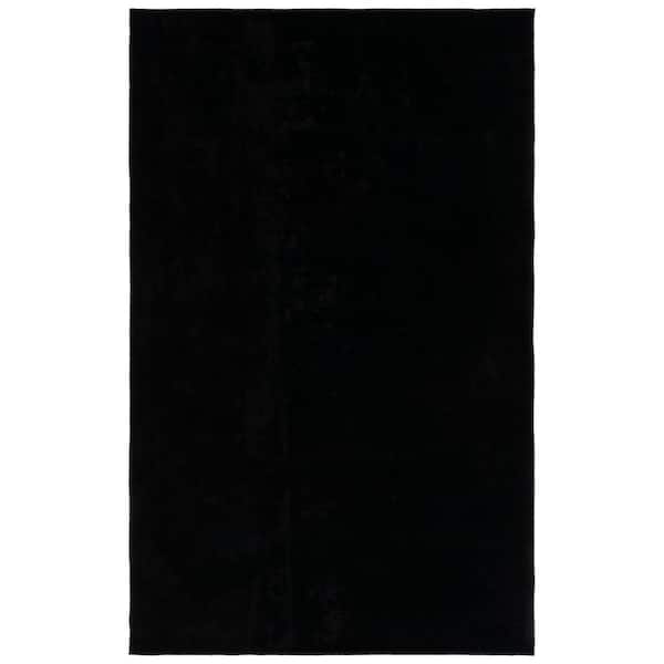 Loft Black 6 ft. x 9 ft. Machine Washable Modern Solid Area Rug