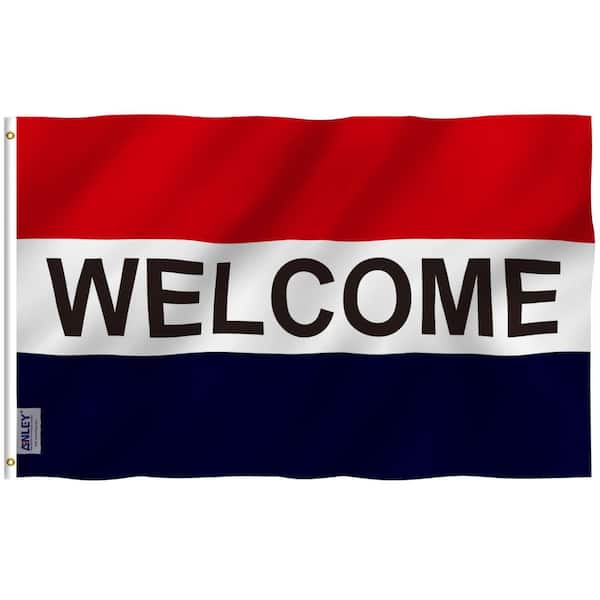 ANLEY Fly Breeze 3 ft. x 5 ft. Polyester Ceremonial Welcome Flag 2-Sided Flags Banner with Brass Grommets and Canvas Header