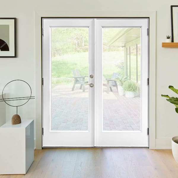 60 in. x 80 in. Fiberglass Smooth White Left-Hand Outswing Hinged Patio Door