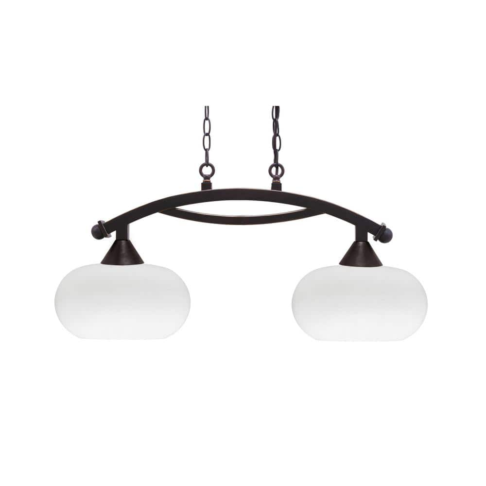 Bridgewater 2 Light Dark Granite Linear Chandelier, Any room with 10 in. Wh