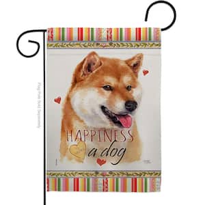 13 in. x 18.5 in. Sesame Shiba Inu Happiness Dog Garden Flag Double-Sided Readable Both Sides Animals Decorative