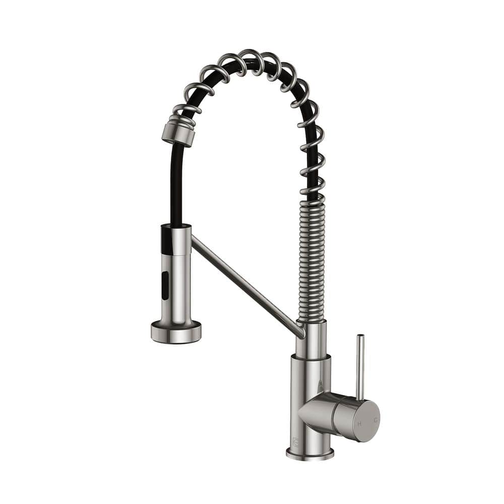 Timeless Home Brushed Nickel 18 in. Single Handle Pull Down Sprayer Kitchen