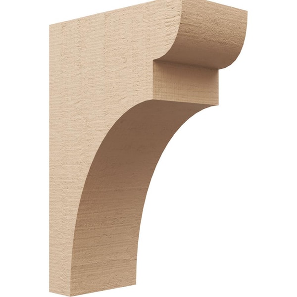 Ekena Millwork Classic Series 2 8 in. x 16 in. x 24 in. Yorktown Rough Cedar Woodgrain Timberthane Polyurethane Corbel in Primed Tan