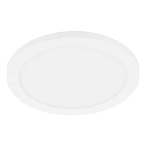 Trago-9 8.86 in. W x 0.51 in. H 1-Light White LED Flush Mount with White Acrylic Shade