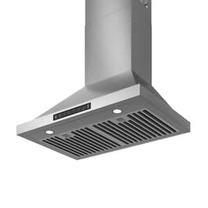 30 in. 900 CFM Convertible Wall Mount Range Hood in Stainless Steel with LED, Charcoal Filter, Gesture/Touch Control