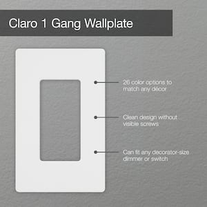 Claro 1 Gang Wall Plate for Decorator/Rocker Switches, Gloss, Ivory (CW-1-IV) (1-Pack)