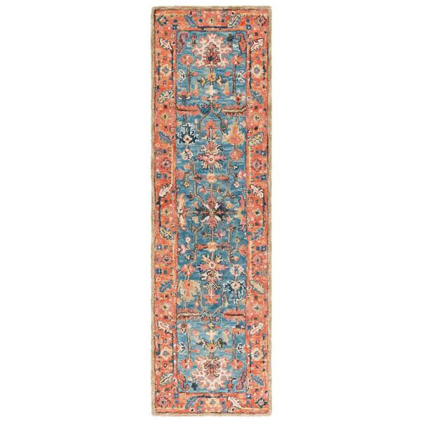 Blossom 2 ft. x 7 ft. Blue/Rust Persian BLM474M Runner Rug