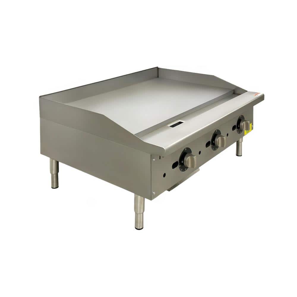 36 in. Commercial NSF Gas Thermostat Griddle 90,000 BTU ECDT36P in Stainless Steel
