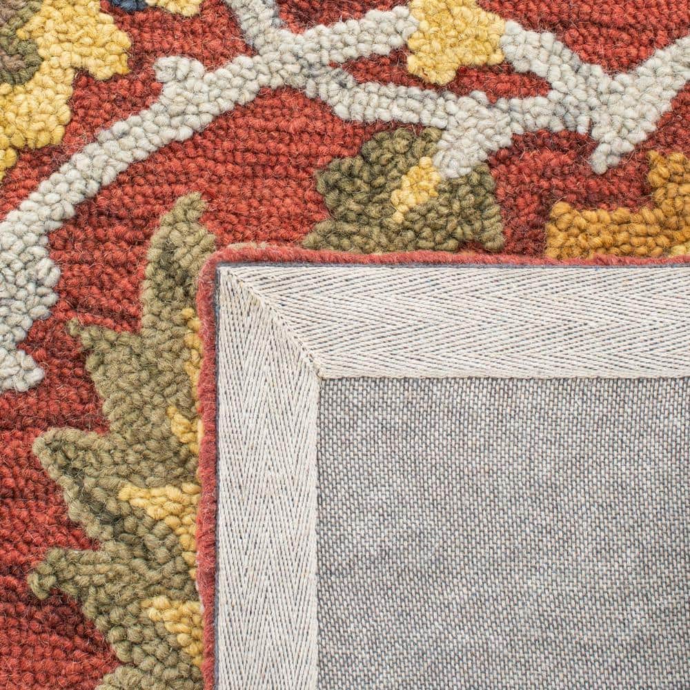 Blossom Red and Multicolor Floral Wool 8' x 10' Area Rug