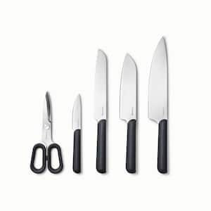 5-Piece Stainless Steel Knife Set in Charcoal