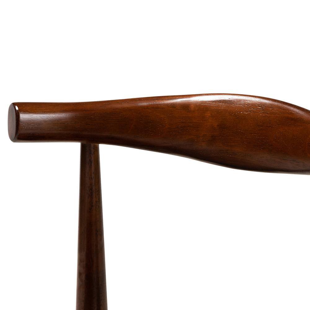 Mid-Century Modern Black Faux Leather Walnut Dining Chair Set
