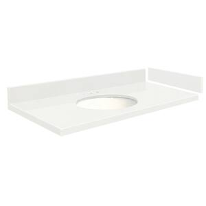 28.25 in. W x 22.25 in. D Quartz Vanity Top in Natural White with Widespread