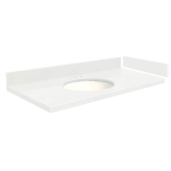 Transolid 39.5 in. W x 22.25 in. D Quartz Vanity Top in Natural White with Widespread