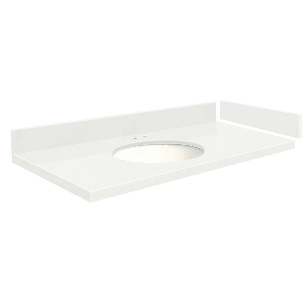 54.75 in. W x 22.25 in. D Quartz Vanity Top in Natural White with Widespread price history on PriceWatchPro
