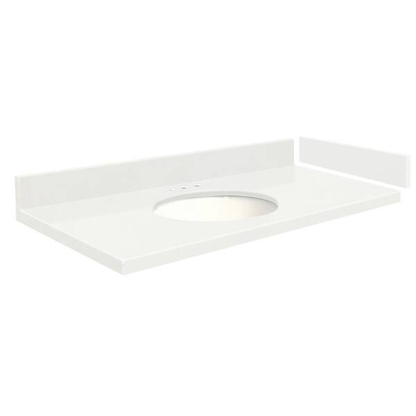 Transolid 61.5 in. W x 22.25 in. D Quartz Vanity Top in Natural White with Widespread