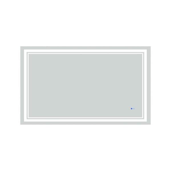 taholi 60 in. W x 36 in. H Rectangular Frameless Wall Anti-Fog LED Light Bathroom Vanity Mirror