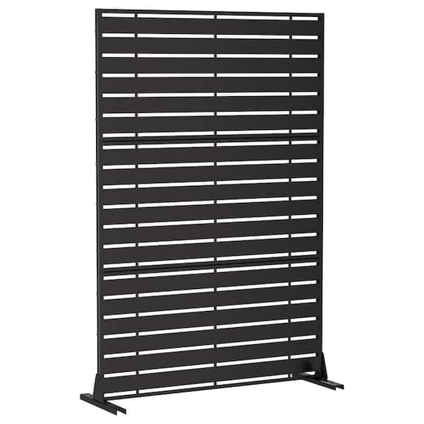 Dovelina Adam 72 in. Galvanized Steel Garden Fence Outdoor Privacy Screen Garden Screen Panels in Black