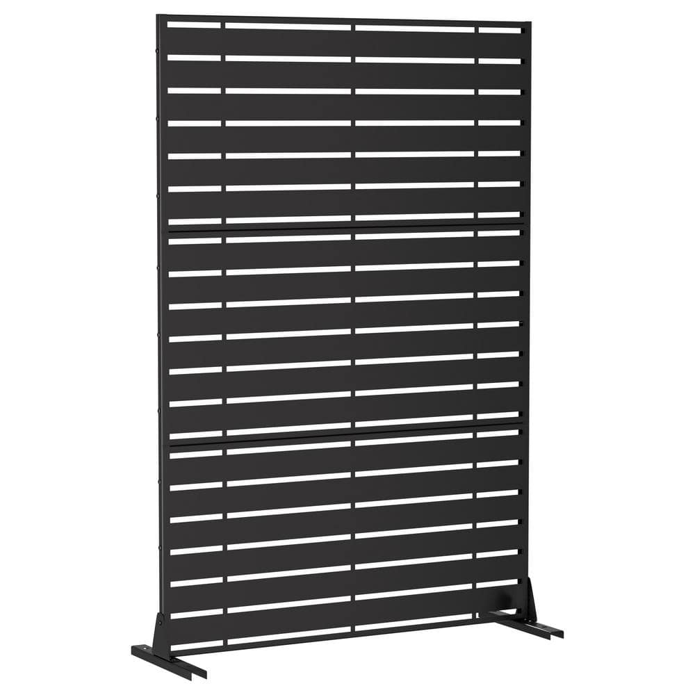 Adam 72 in. Galvanized Steel Garden Fence Outdoor Privacy Screen Garden ...