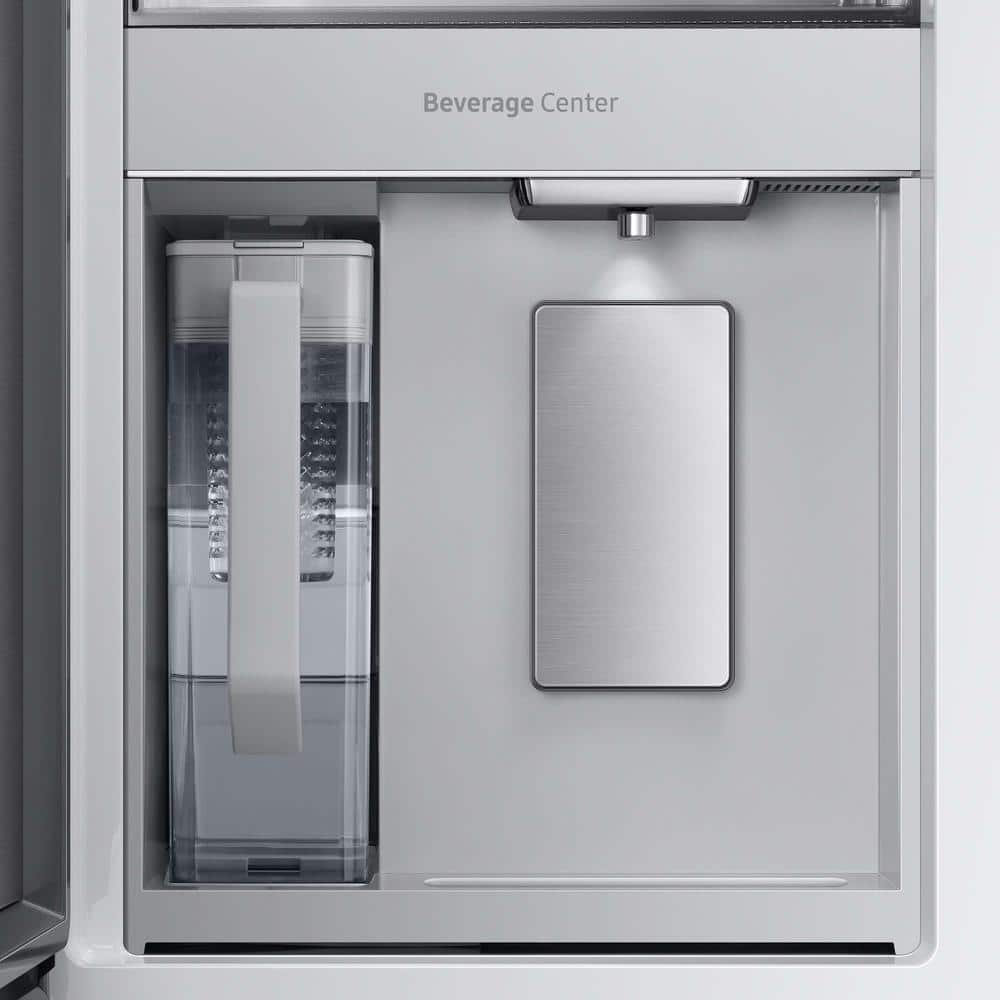 Morning Blue Glass 29 cu. ft. Smart French Door Refrigerator with Ice Maker