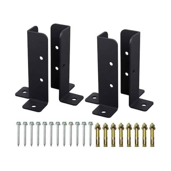 Adjustable Fence Post Anchor Brackets for Deck Railing Pergola Deck Balusters Fit 1.5x1.5 2x2 2x4 4x4 Wood Mailbox 4 Pk