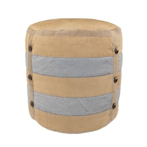 Amelia Tan Cotton Round Accent Ottoman