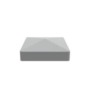 5 in. x 5 in. Gray Vinyl Fence Pyramid Post Top