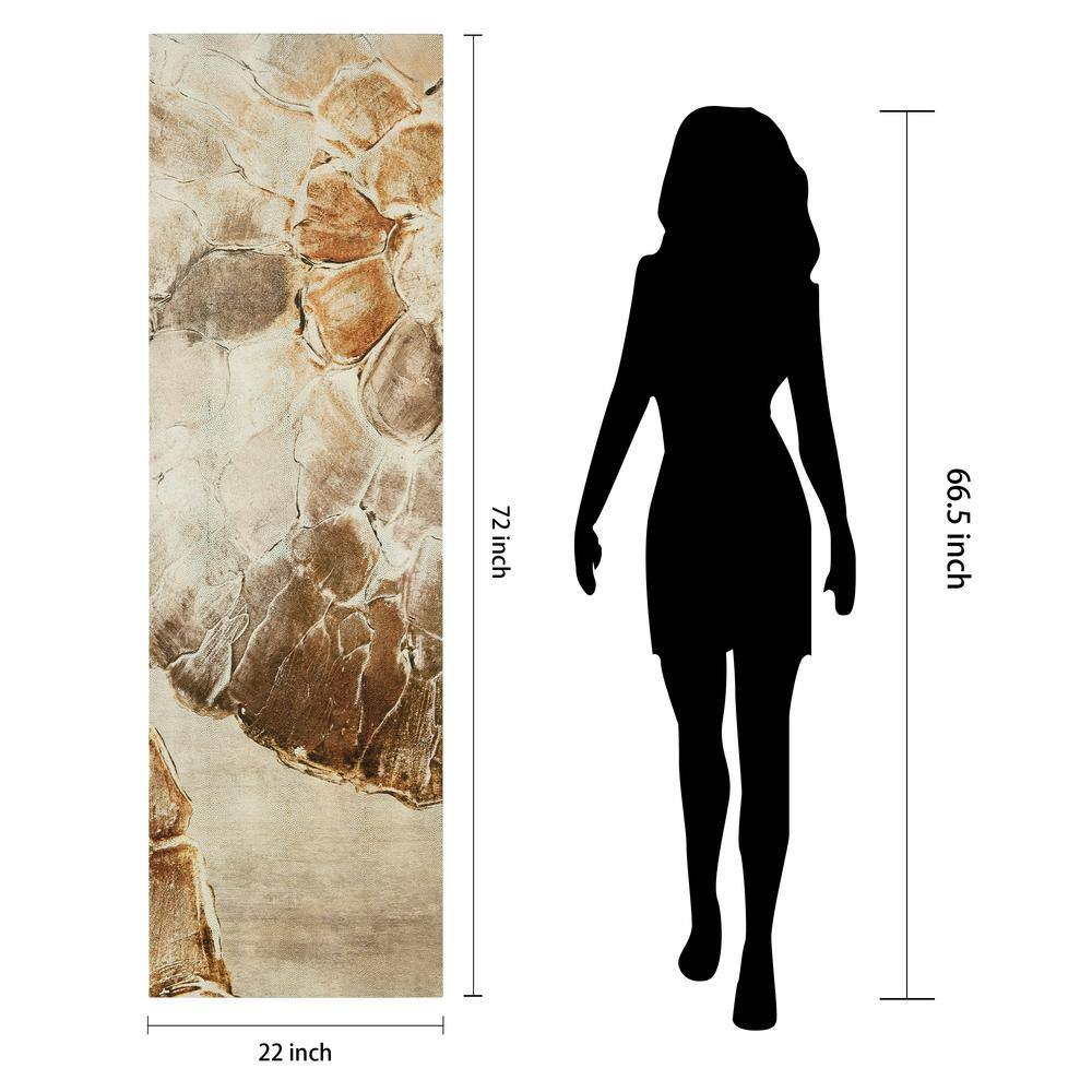 Golden Layers II 72" x 22" Gold Shagreen Abstract Canvas Wall Art