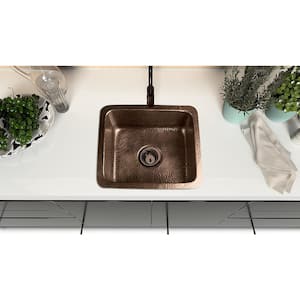 Monarch Pure Copper Hand Hammered Highball Single Bowl Kitchen Sink (17 inches)